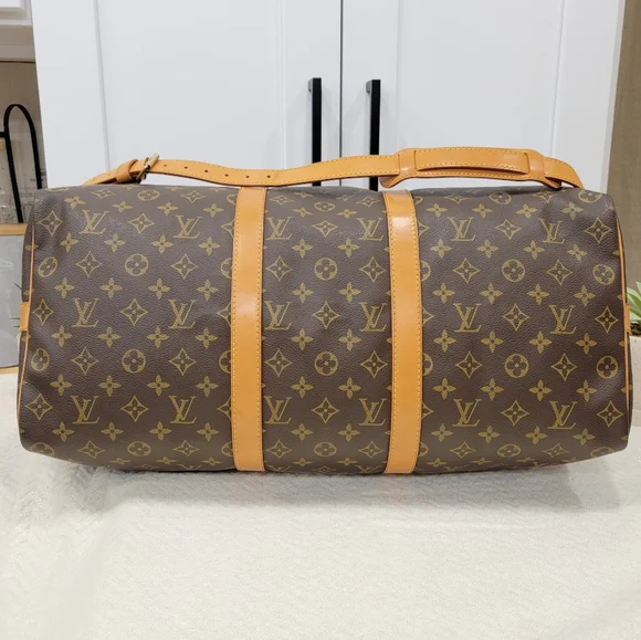 💕LOUIS VUITTON Keepall 50 Bandouliere w/ Strap Travel Bag Monogram - Picture 14 of 16